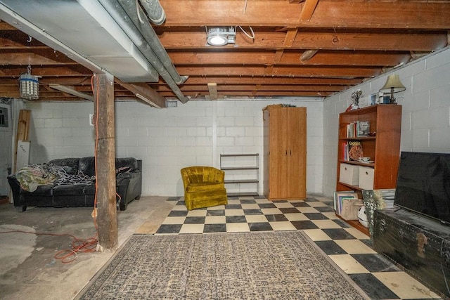 305 E 20th St S, Newton, IA 50208 - unfinished below grade area with tile patterned floors