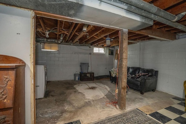 305 E 20th St S, Newton, IA 50208 - basement with washer / clothes dryer and electric panel