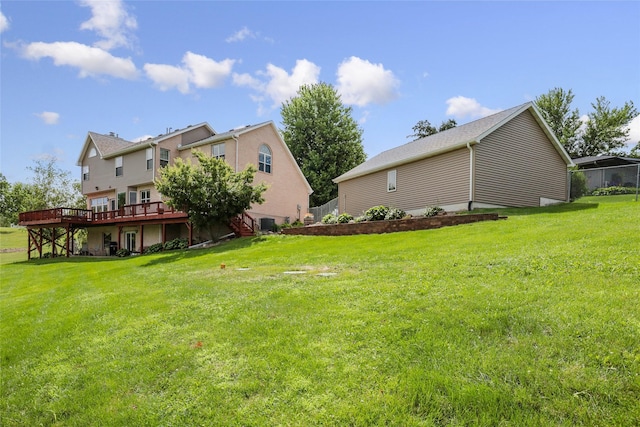 940 High Ave, Newton, IA 50208 - view of green lawn with a deck