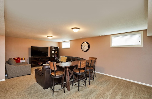 358 S 85th St, West Des Moines, IA 50266 - carpeted dining room featuring baseboards and a dry bar