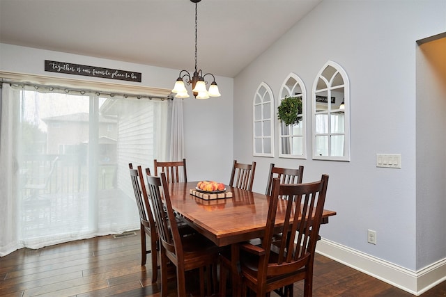 358 S 85th St, West Des Moines, IA 50266 - dining space with dark wood-style floors and a chandelier
