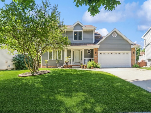 3436 Valley View Dr, West Des Moines, IA 50265 - view of front of property with an attached garage, concrete driveway, a shingled roof, and a front lawn