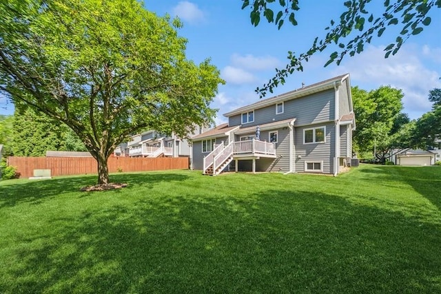 3436 Valley View Dr, West Des Moines, IA 50265 - rear view of property with stairway and a deck