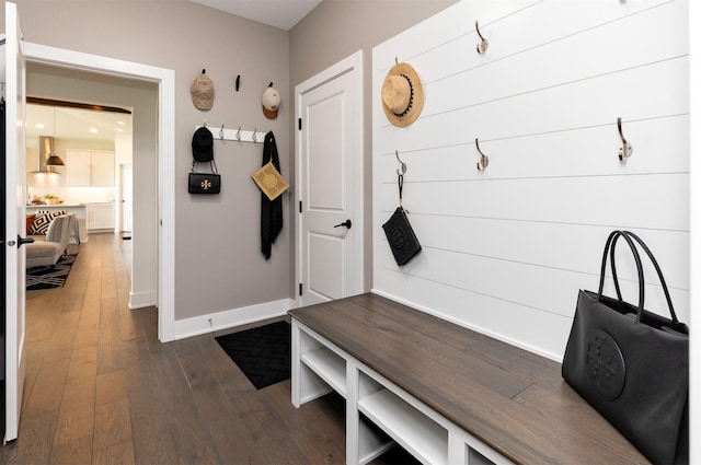 9138 Moonseed Ct, West Des Moines, IA 50266 - mudroom with dark wood finished floors and baseboards