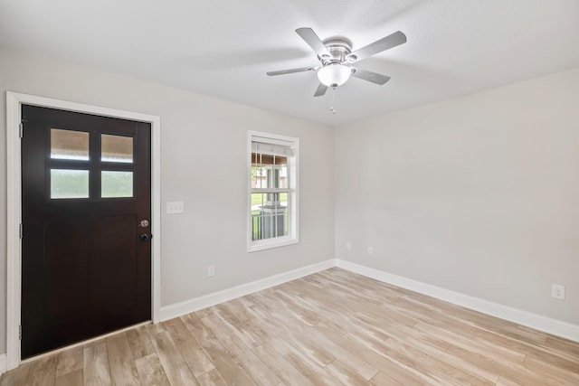 402 S 11th St, Adel, IA 50003 - entryway featuring light wood-style floors and ceiling fan