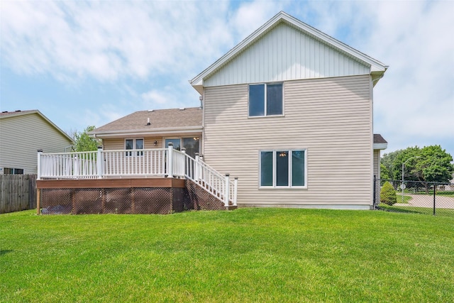 2907 E 43rd St, Des Moines, IA 50317 - back of property featuring a deck and stairs