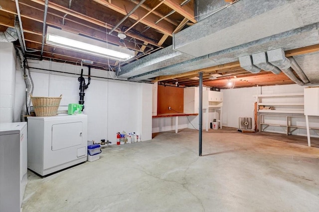 7819 Luin Ln, Windsor Heights, IA 50324 - unfinished below grade area with washing machine and clothes dryer