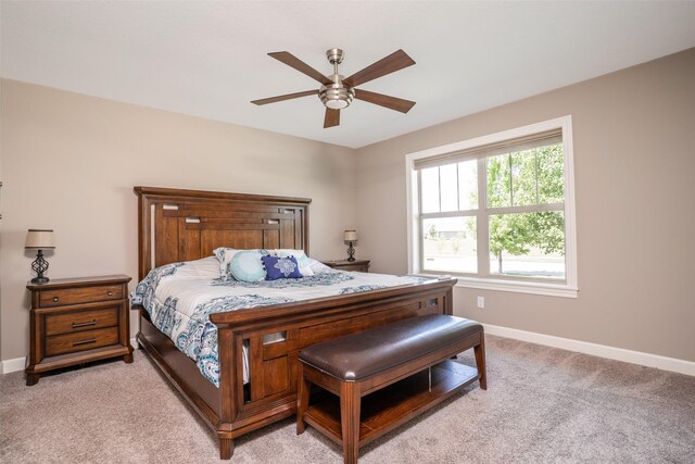 2801 SW Prairie Trail Pkwy, Ankeny, IA 50023 - bedroom with light carpet and ceiling fan
