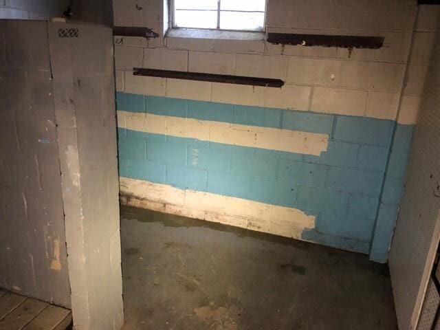 920 Amos Ave, Des Moines, IA 50315 - basement featuring concrete block wall