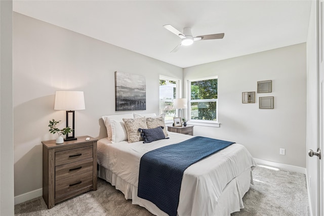 8066 Pilmer Dr, Des Moines, IA 50320 - bedroom with light carpet and a ceiling fan