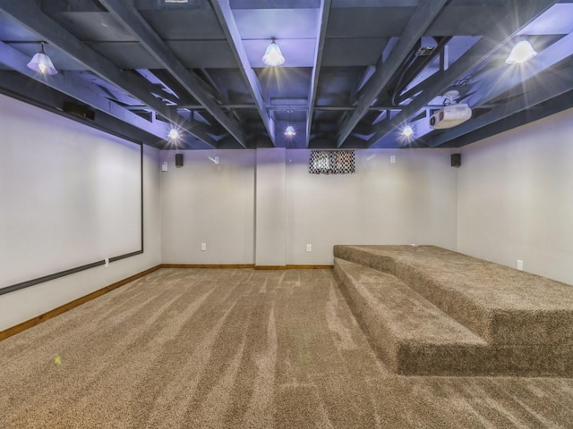 4518 SE 6th St, Des Moines, IA 50315 - finished basement featuring carpet floors and baseboards