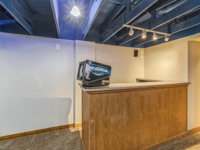 4518 SE 6th St, Des Moines, IA 50315 - bar with carpet flooring and rail lighting