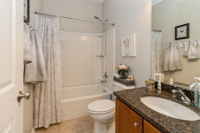 1921 Bristol St, Norwalk, IA 50211 - bathroom featuring vanity, shower / tub combo, and tile patterned flooring