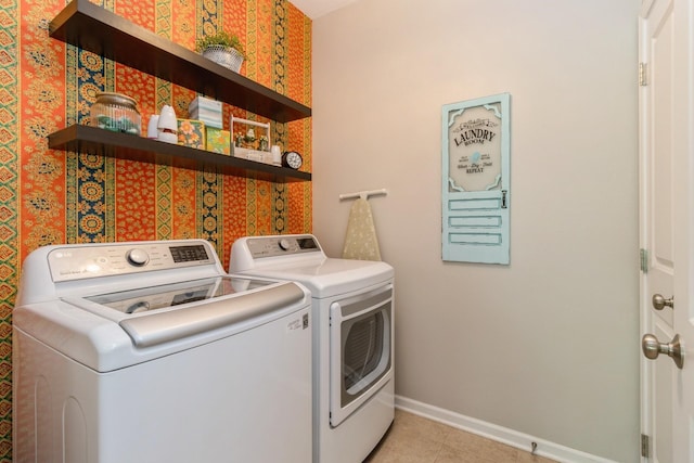 1921 Bristol St, Norwalk, IA 50211 - laundry area with independent washer and dryer and light tile patterned floors