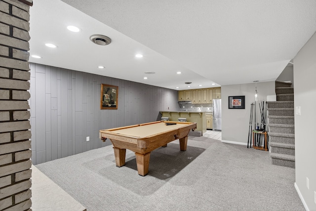 4130 Beaver Ave, Des Moines, IA 50310 - game room with recessed lighting, light carpet, and billiards table