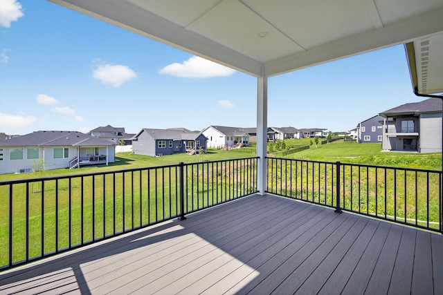 17736 Hammontree Dr, Clive, IA 50325 - wooden terrace featuring a residential view and a lawn