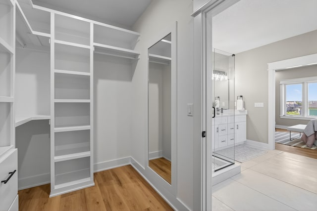 17736 Hammontree Dr, Clive, IA 50325 - walk in closet with light wood-style floors