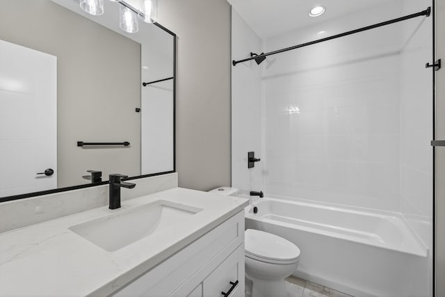17736 Hammontree Dr, Clive, IA 50325 - bathroom with vanity, shower / bath combination, and recessed lighting