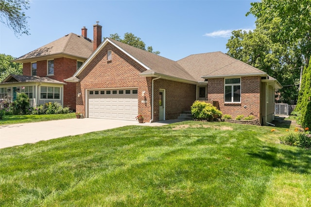 1412 Court St, Adel, IA 50003 - traditional home featuring an attached garage, brick siding, driveway, and a front yard
