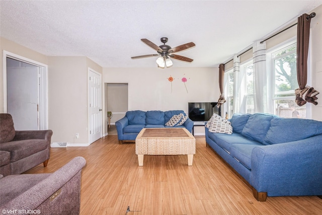 4131 55th St, Des Moines, IA 50310 - living area featuring light wood finished floors and ceiling fan