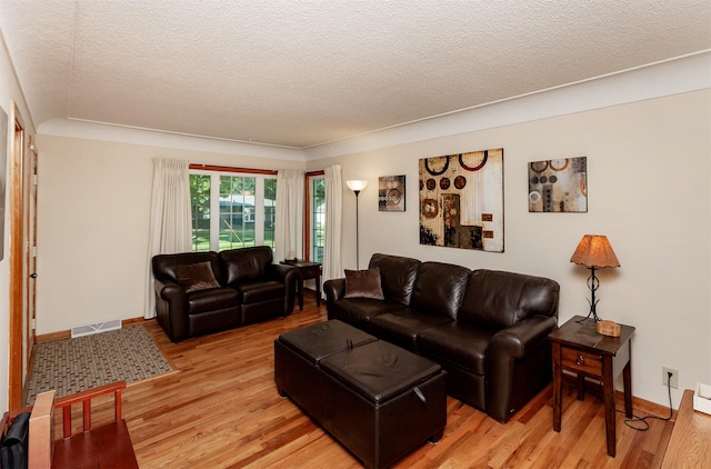 1022 Trisha Ave, Des Moines, IA 50313 - living room with light wood-style floors and a textured ceiling