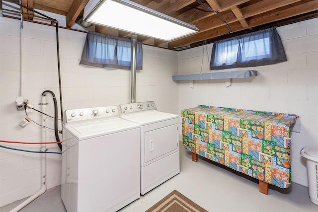 1022 Trisha Ave, Des Moines, IA 50313 - washroom featuring washer and dryer and concrete block wall