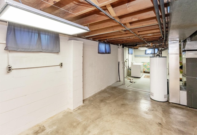 1022 Trisha Ave, Des Moines, IA 50313 - unfinished below grade area featuring water heater and concrete block wall