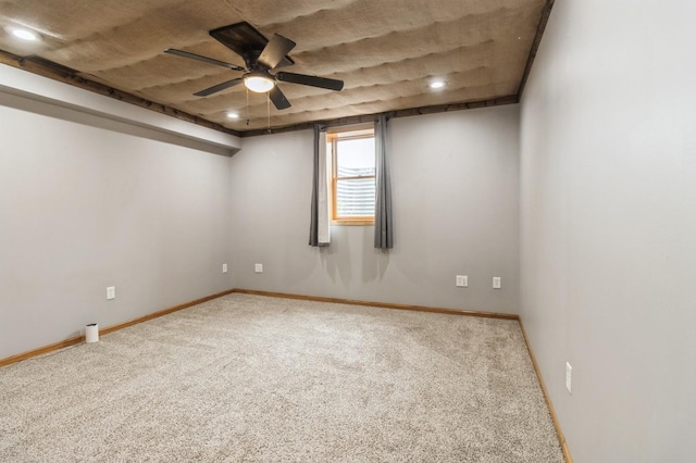 308 S 3rd St, Milo, IA 50166 - empty room with carpet, ceiling fan, and recessed lighting