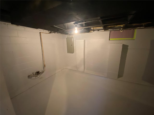 2615 59th St, Des Moines, IA 50322 - unfinished below grade area with electric panel