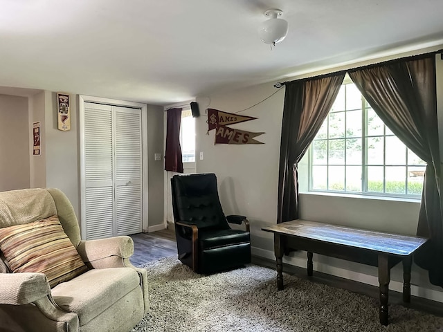 424 Hilltop Rd, Ames, IA 50014 - sitting room with baseboards and wood finished floors