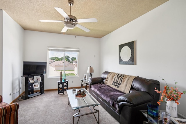 1815 SW White Birch Cir Unit 3, Ankeny, IA 50023 - living area with ceiling fan, carpet flooring, and a textured ceiling
