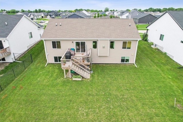 1819 8th Ave SE, Altoona, IA 50009 - back of property featuring a residential view, a deck, stairs, and a shingled roof