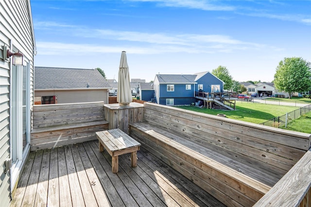 900 34th St SW, Bondurant, IA 50035 - deck featuring a residential view and a fenced backyard