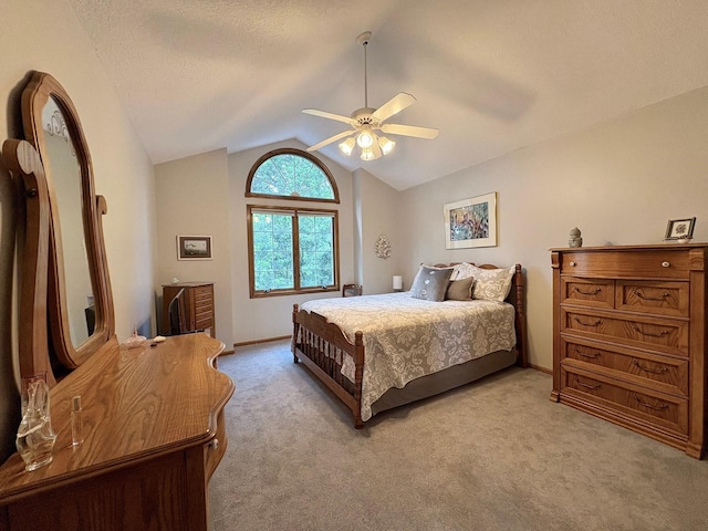 8844 Meredith Dr, Urbandale, IA 50322 - bedroom with vaulted ceiling, light colored carpet, and ceiling fan