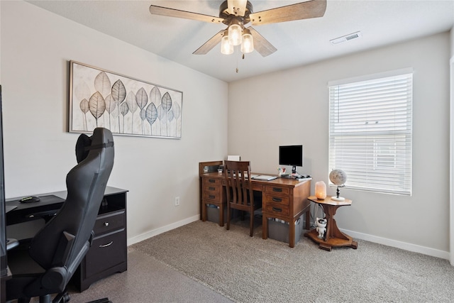 3213 NW Linwood Ln, Ankeny, IA 50023 - carpeted office space with ceiling fan and baseboards