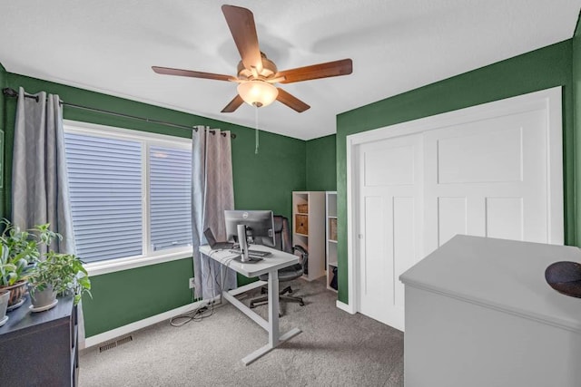 4412 NW 12th St, Ankeny, IA 50023 - office area with a ceiling fan and carpet flooring