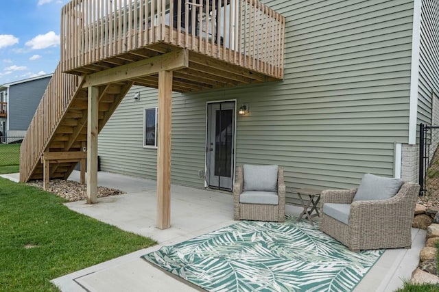 4412 NW 12th St, Ankeny, IA 50023 - view of patio / terrace featuring stairs and a deck