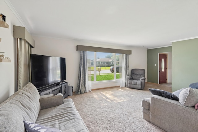 106 NW Scott St, Ankeny, IA 50023 - living room featuring ornamental molding and carpet
