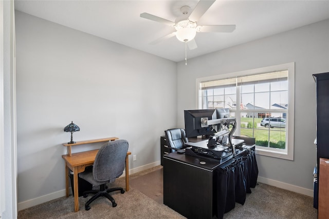 1609 NW Prairie Creek Dr, Grimes, IA 50111 - office space featuring carpet and a ceiling fan