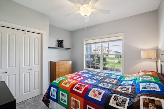 1609 NW Prairie Creek Dr, Grimes, IA 50111 - carpeted bedroom with a closet and a ceiling fan