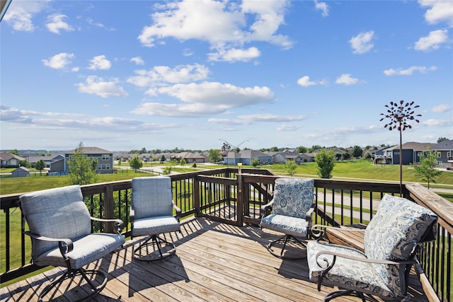 1609 NW Prairie Creek Dr, Grimes, IA 50111 - wooden terrace with a residential view