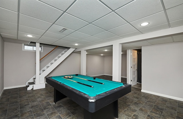 1802 W 5th Ave, Indianola, IA 50125 - game room with a paneled ceiling, billiards table, and recessed lighting
