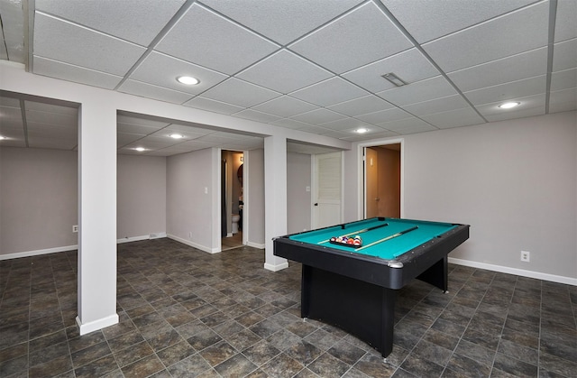 1802 W 5th Ave, Indianola, IA 50125 - game room featuring a paneled ceiling, recessed lighting, and billiards table