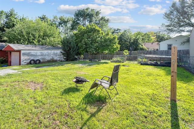 714 E 27th St, Des Moines, IA 50317 - view of yard with a fire pit
