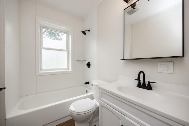3912 53rd St, Des Moines, IA 50310 - full bathroom with vanity, shower / washtub combination, and crown molding