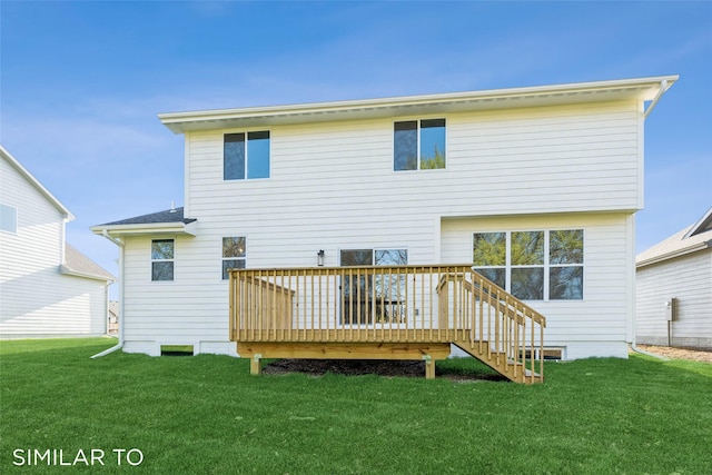 3601 NW 27th St, Ankeny, IA 50023 - rear view of property featuring a deck and a lawn