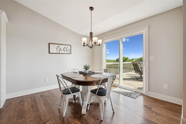 629 Mallard Pointe Dr NW, Bondurant, IA 50035 - dining space with a chandelier, wood finished floors, and lofted ceiling