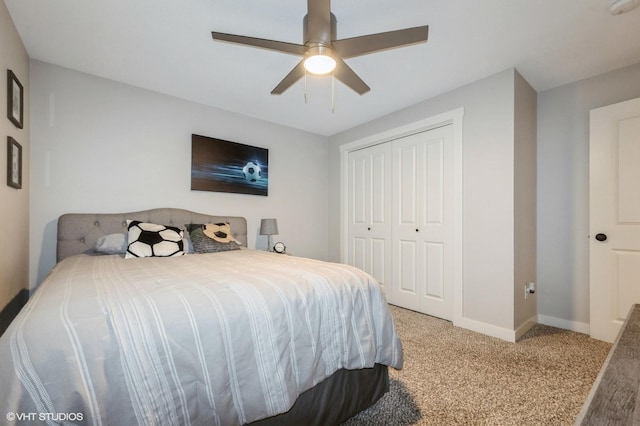 2401 E 50th St, Des Moines, IA 50317 - carpeted bedroom featuring a closet and a ceiling fan