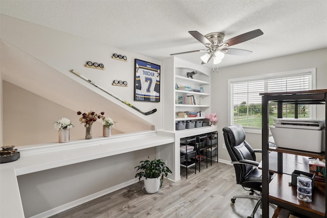 601 Orchard Hills Dr Unit 7006, Norwalk, IA 50211 - office with wood finished floors, a textured ceiling, and a ceiling fan