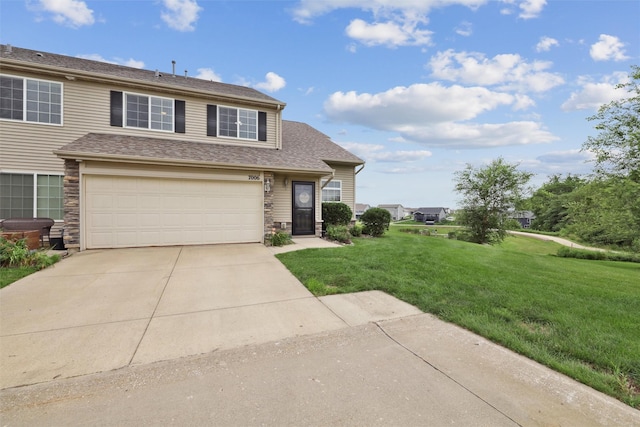 601 Orchard Hills Dr Unit 7006, Norwalk, IA 50211 - traditional-style home featuring a front yard, concrete driveway, an attached garage, and stone siding